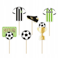 Zpichy na tortiky a cupcakes Futbal 6 ks