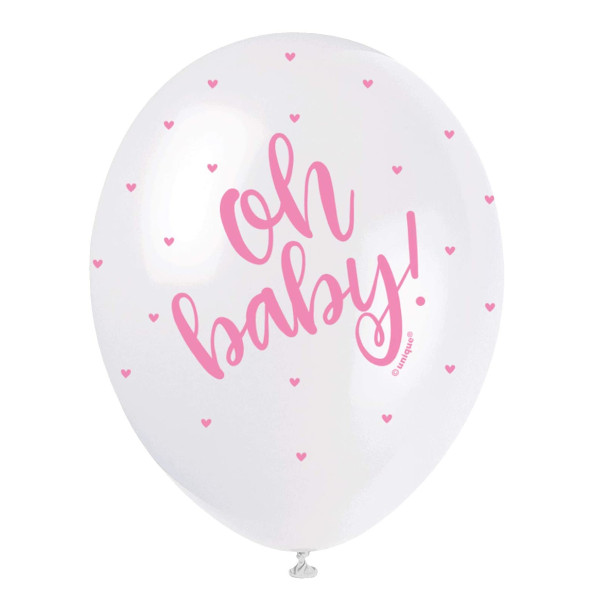 Balóniky latexové Baby ružové 30 cm 5 ks