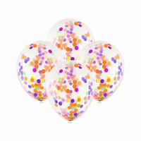 Balóniky latexové transparentné konfety pestrofarebné 30 cm 4 ks