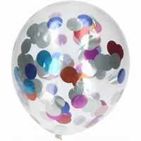 Balóniky latexové transparentné s fóliovými konfetami 30 cm 4 ks