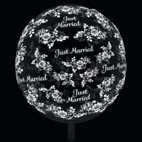 Bublina balnov Just married Ornament transparentn 60 cm