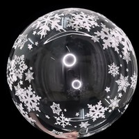 BUBLINA balónová transparentná Snehové vločky 45 cm