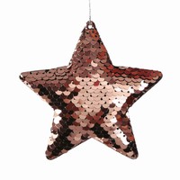 DEKORCIA zvesn Hviezda s flitrami Rose Gold 8cm 2ks