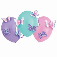 DIY set balóniky latexové s papierovými motýľmi 35,5 cm 3 ks