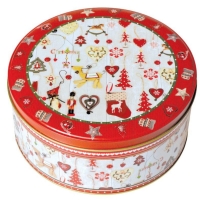 Dza plechov okrhla Vianon erven 20 x 9 cm