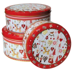 Dza plechov kulat Vnon erven 20 x 9 cm