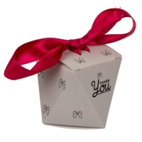 Krabika darekov so stuhou Thank You biela 6x8,5 cm (1 ks)