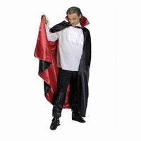 Plášť pre dospelých červeno-čierny obojstranný s kolárom 130 cm