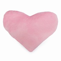 Vankúšik plyšový Srdce svetlo ružové 26 x 33 cm