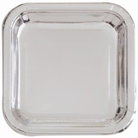 Taniere papierov tvorcov metalicky strieborn 23 x 23 cm, 8 ks