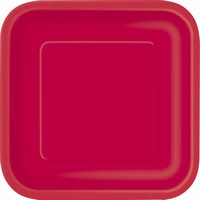 Tanieriky papierové štvorcové červené 17 x 17 cm, 16 ks