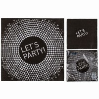 Servítky papierové čierne Let's Party 33 x 33 cm, 20 ks