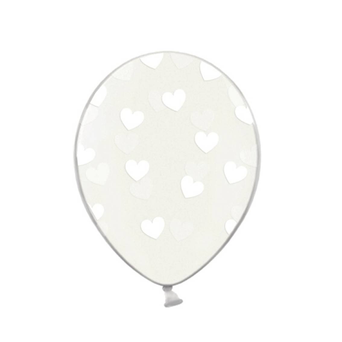 Balónik s potlačou transparent Srdce biele 1 ks