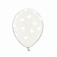 Balnik s potlaou transparent Srdce biele 1 ks