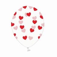 Balónik s potlačou transparent Srdce červené 1 ks