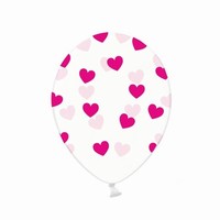 Balnik s potlaou transparent Srdce magenta 1 ks