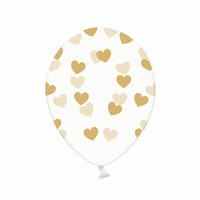 Balónik s potlačou transparent Srdce zlaté 1 ks