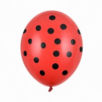 Balnky s puntky, erven s ernmi 30 cm 50 ks