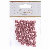 Dekoran guliky glitrov Rose Gold 1 cm 50 ks
