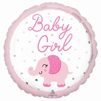 BALÓNIK fóliový Baby Girl Slon ružový 43cm