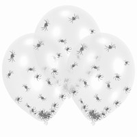 Balóniky latexové transparentné Pavúky 27 cm 6 ks