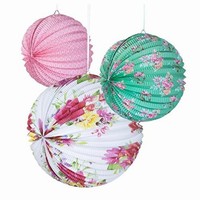 LAMPIONY paprov Floral 3ks
