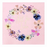 Servítky papierové kvetinové All for Love 33 x 33 cm, 16 ks