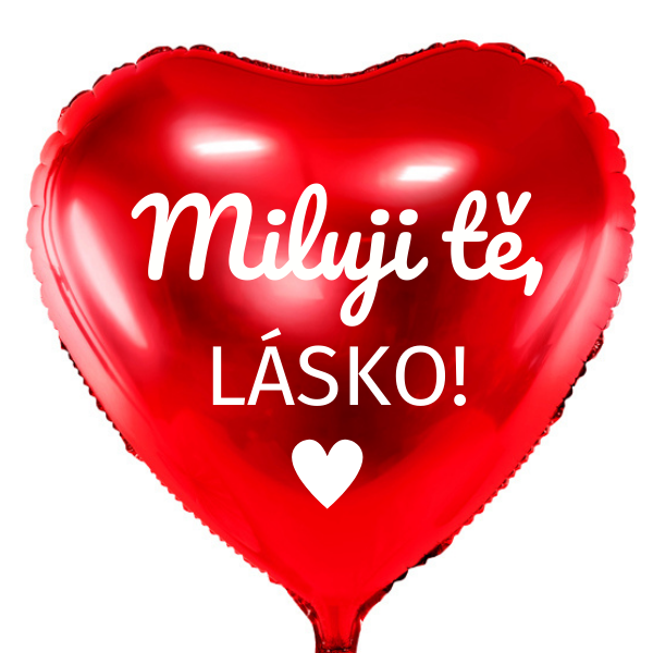 Balnek fliov, erven, s eskm npisem 