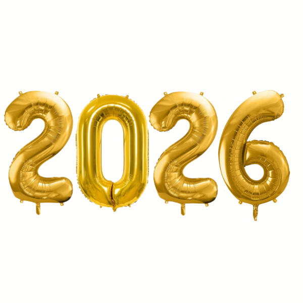 Balonkový set - Silvestr 2026, zlatý 86 cm 4ks