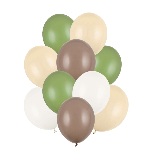 Balnky latexov pastelov (cappuccino, rozmarnov zelen,alabastr), mix 30 cm, 10 ks