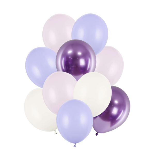 Balnky latexov pastelov (fialov, lila, vesov)  mix 30 cm, 10 ks