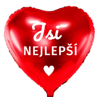Balnek fliov, erven, s eskm npisem "Jsi nejlep", 45 cm