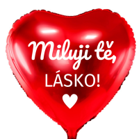 Balnek fliov, erven, s eskm npisem "Miluju t, Lsko", 45 cm