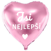 Balnek fliov, rov, s eskm npisem "Jsi nejlep", 45 cm