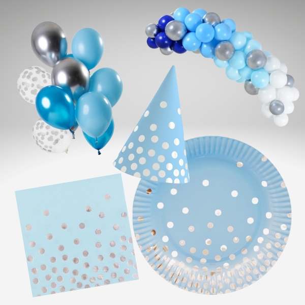 Baby blue silver party