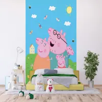 Detsk vliesov fototapeta na stenu Prasiatko Peppa s Rodinou | 225 x 270 cm | FTD3P 5169 - 601
