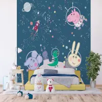 Detsk vliesov fototapeta na stenu Prasiatko Peppa Vesmrne Dobrodrustvo | 300 x 270 cm | DTD4P 7801 - 603