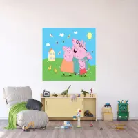 Detsk vliesov fototapeta na stenu Prasiatko Peppa s Rodinou | 155 x 110 cm | FTDNM 5297-601