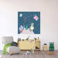 Detsk vliesov fototapeta na stenu Prasiatko Peppa Vesmrne Dobrodrustvo | 155 x 110 cm | FTDNM 7901-603