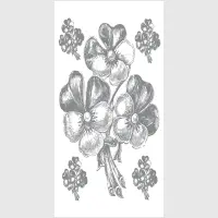 Samolepka na stenu Strieborn Kytica | 65 x 85 cm | F 0458