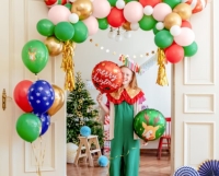 Balónky 30 cm, Veselé Vánoce, mix (1 bal. / 50 ks)