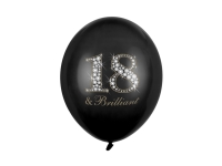 Balnky 30cm, 18 & Brilliant, Pastelov ern (1 balen / 6 ks)