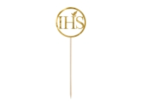 Topper na dort IHS, zlat, 22cm