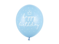 Balnky 30cm, happy birthday, P. Baby Blue (1 bal. / 50 ks)