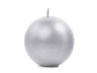 Metalick svka Koule, stbrn, 6 cm (1 balen / 10 ks)