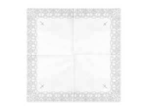 Komunln ubrousky s ornamentem, 33x33cm, stbrn (1 bal. / 20 ks)